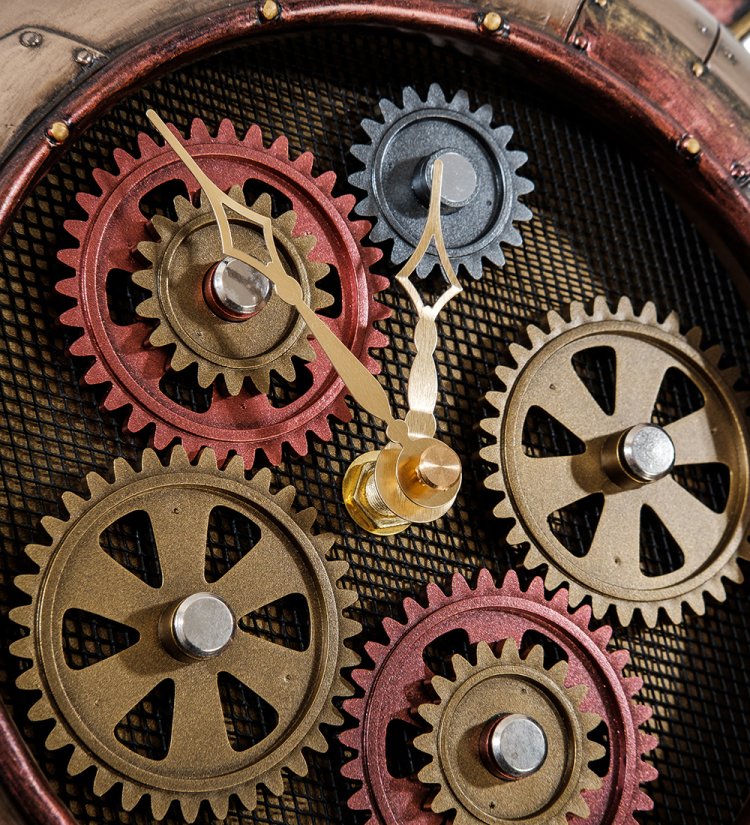 Статуэтка-часы в стиле Стимпанк Рыба Veronese WS-907, увеличенный вид часов