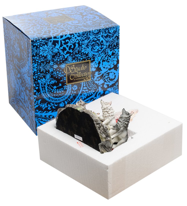 Статуэтка в стиле Фэнтези Девушка и волки Veronese WS-263, упаковочный вид