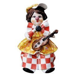 Статуэтка из фарфора Маленький клоун с гитарой