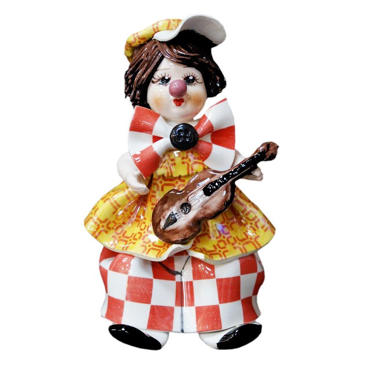 Статуэтка из фарфора Маленький клоун с гитарой