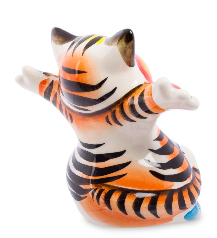 Фигурка Большой Кот Добряк Цветная гжель ГЛ-340, фотография со спины