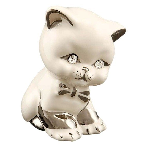 Статуэтка Маленький Белый Котёнок, Платиновый декор, Левый