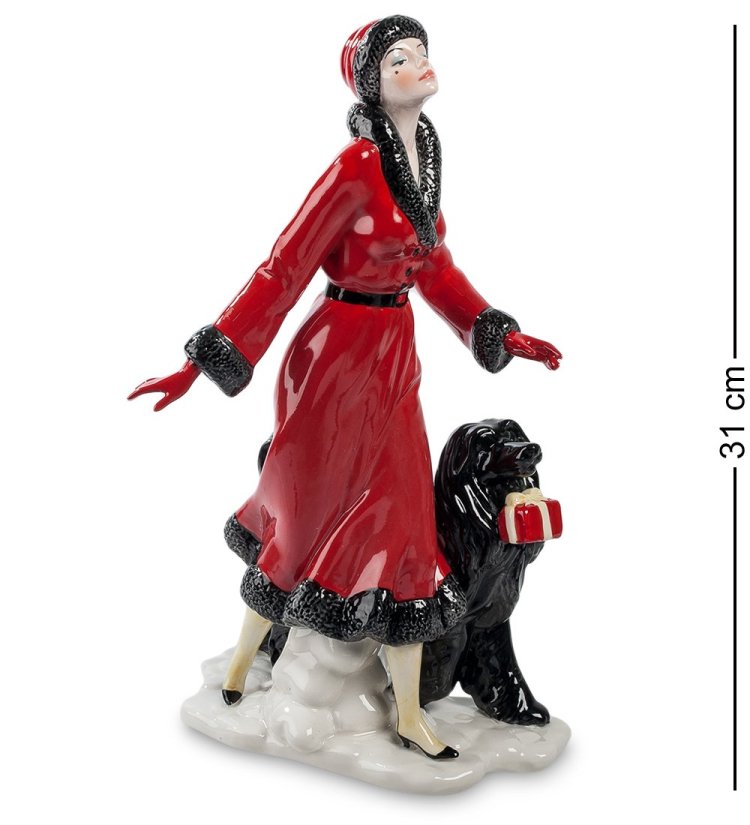 Статуэтка из фарфора Дама с собакой Pavone JP-38/ 2