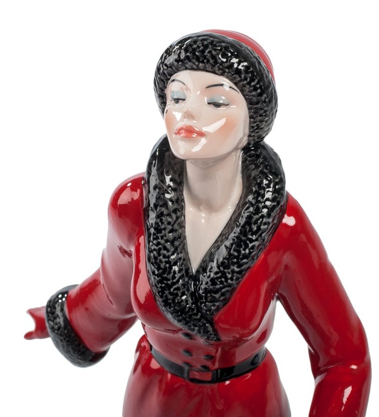 Статуэтка из фарфора Дама с собакой Pavone JP-38/ 2, портретный вид