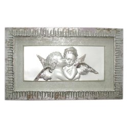 Картина Два ангела серебренная 34х54 см