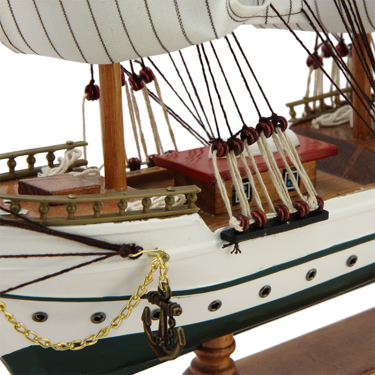 Модель парусного корабля Gorch Fock, 55 см, фотография носа