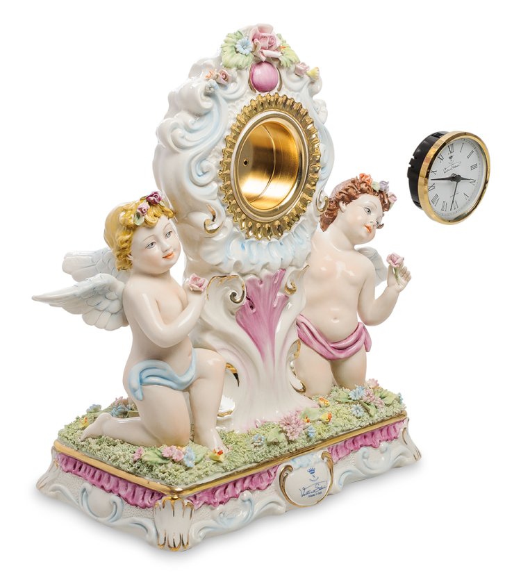Часы настольные Два ангела с цветочками Sabadin Vittorio SV- 50, фотография часового механизма