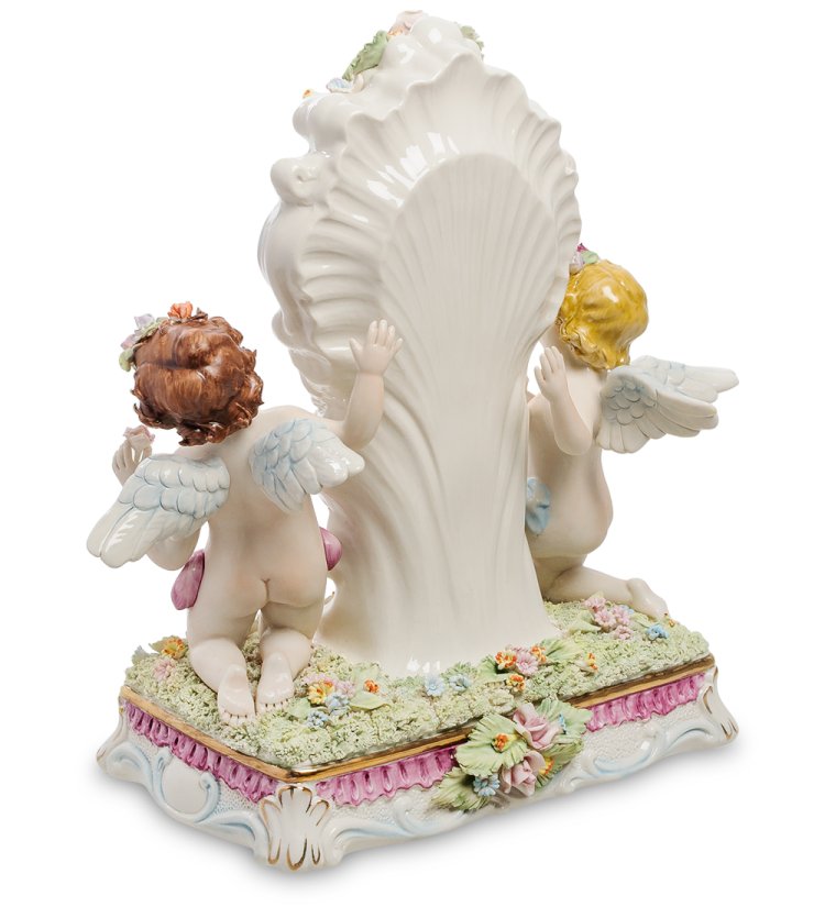 Часы настольные Два ангела с цветочками Sabadin Vittorio SV- 50, фотография задней части