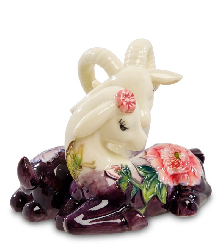 Статуэтка из фарфора Пара безрогая коза и козел Pavone JP-71/ 17, фотография 3