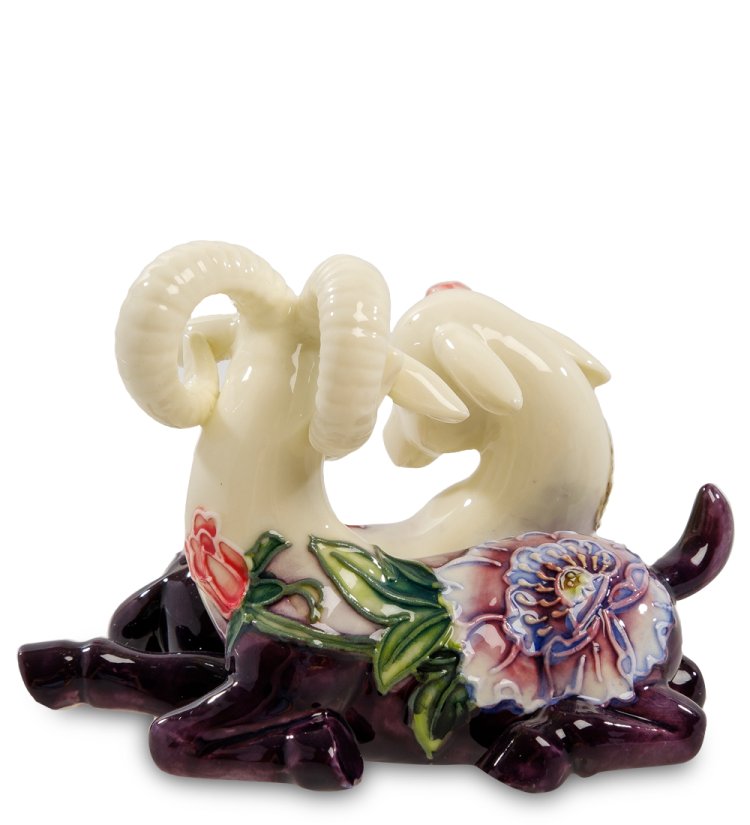 Статуэтка из фарфора Пара безрогая коза и козел Pavone JP-71/ 17, фотография со спины