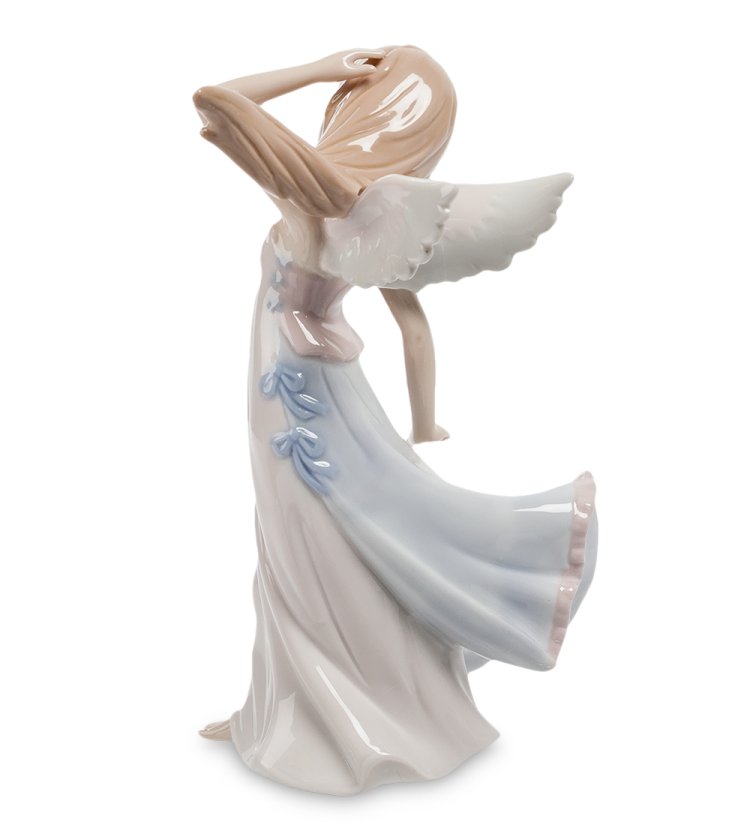 Статуэтка из фарфора Девочка Ангел с длинном платье Pavone JP-10/ 9, фотография со спины