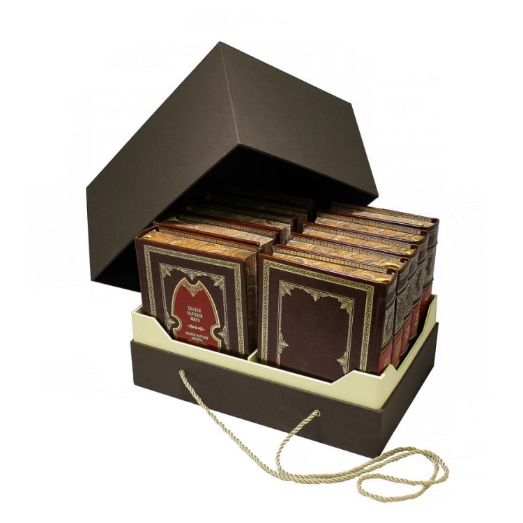 Книга кожаном переплете Сказки народов мира в 10 томах BG3335M, фотография в упаковке