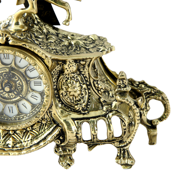 Часы каминные Коша, золотые Bello De Bronze BP-27017, фотография сбоку