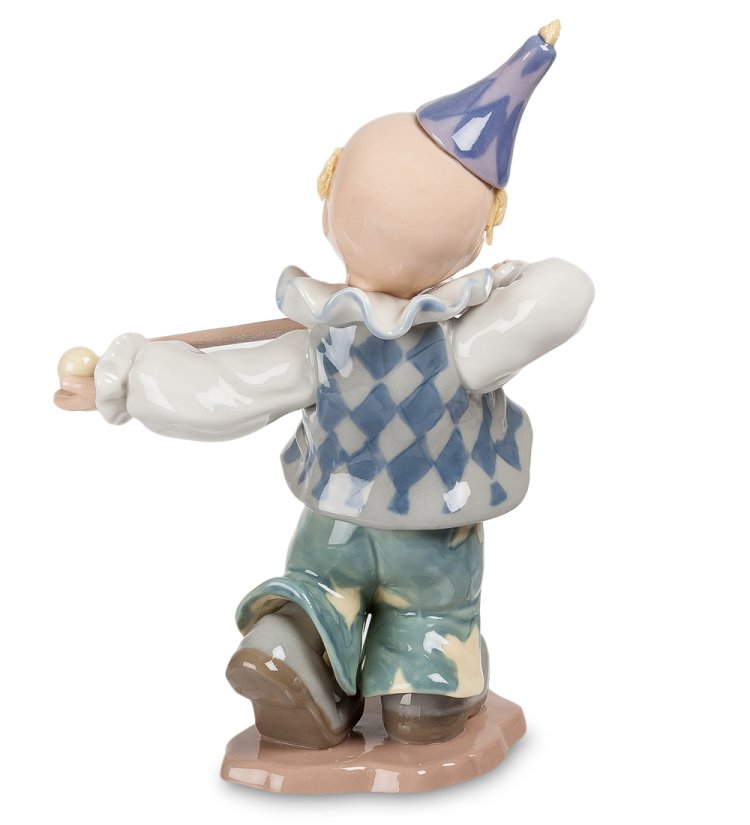 Статуэтка из фарфора Клоун фокус с палкой и шаром Pavone CMS-23/ 5, фотография со спины