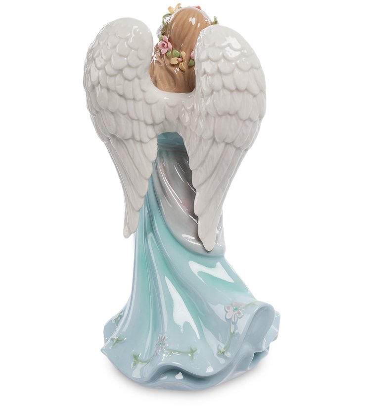 Музыкальная статуэтка из фарфора Ангел с арфой Pavone CMS-24/ 5, фотография со спины