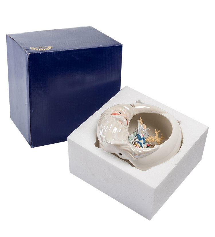 Светильник из фарфора в виде шара Сказки Дедушки Мороза Pavone CMS-40/ 2, фотография в упаковке