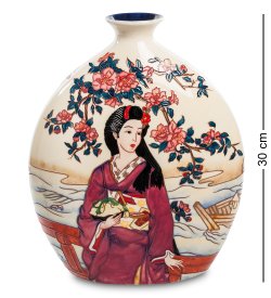 Ваза из фарфора с узким горлом Гейша