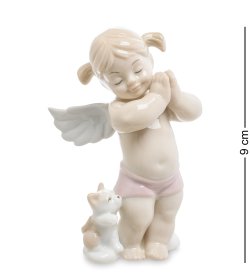 Фигурка Девочки Ангела из фарфора Неразлучные друзья