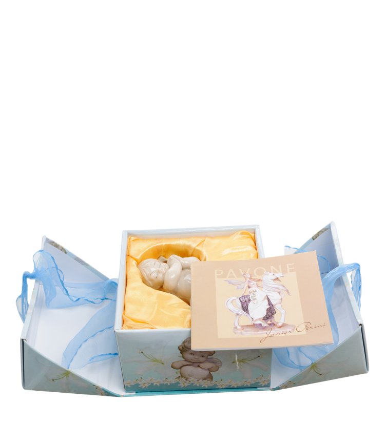 Фигурка Девочки Ангела из фарфора Неразлучные друзья Pavone JP-35/10, фотография в упаковке