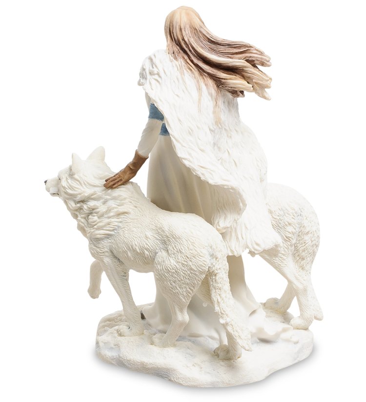 Статуэтка Девушка и волки - Зимние стражи Veronese WS-264, оборотная сторона