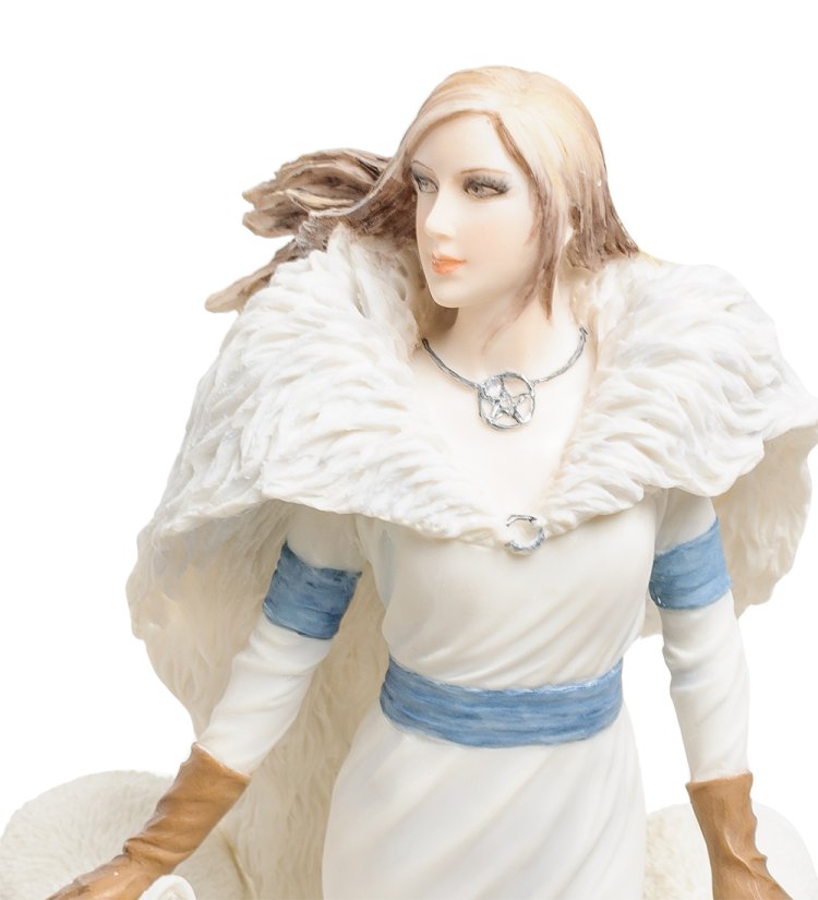 Статуэтка Девушка и волки - Зимние стражи Veronese WS-264, портретный вид