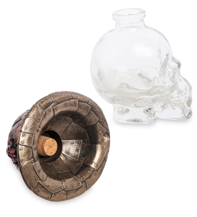 Флакон Шляпа в стиле Стимпанк на стеклянном черепе Veronese WS-1031, разборный вид