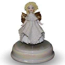 Статуэтка из фарфора музыкальная Ангел со светлыми волосами