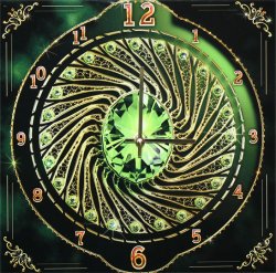 Часы с кристаллами Swarovski - Изумруд