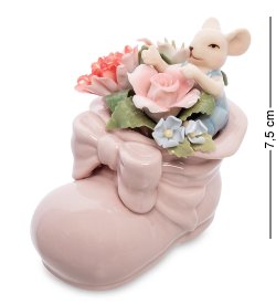 Статуэтка из фарфора Мышонок в цветочном башмаке