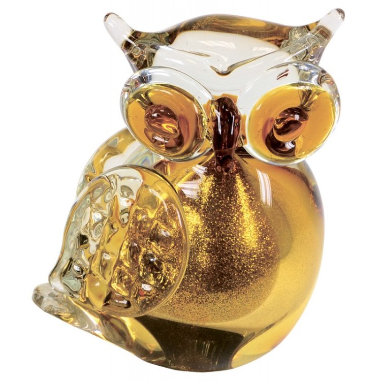 Статуэтка из Муранского стекла Янтарная Сова