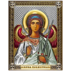 Икона Ангел Хранитель, цветная, Размер: 14х18 см