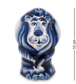 Фигурка Большой Лев Голубая гжель