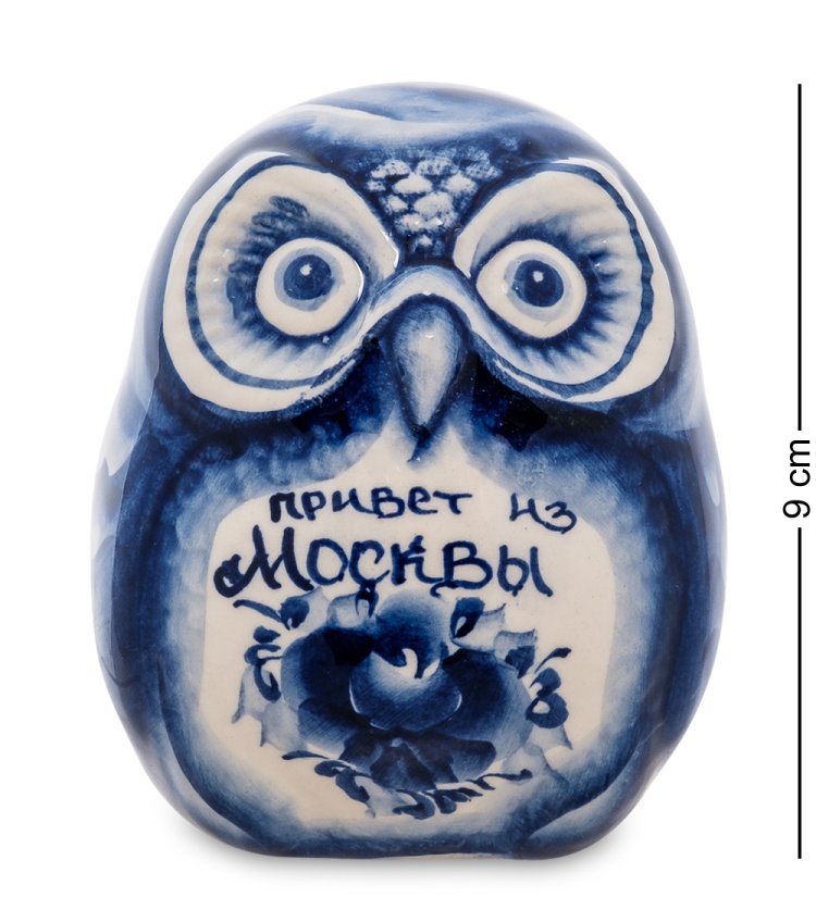 Фигурка Сова Софья Голубая гжель ГЛ-375