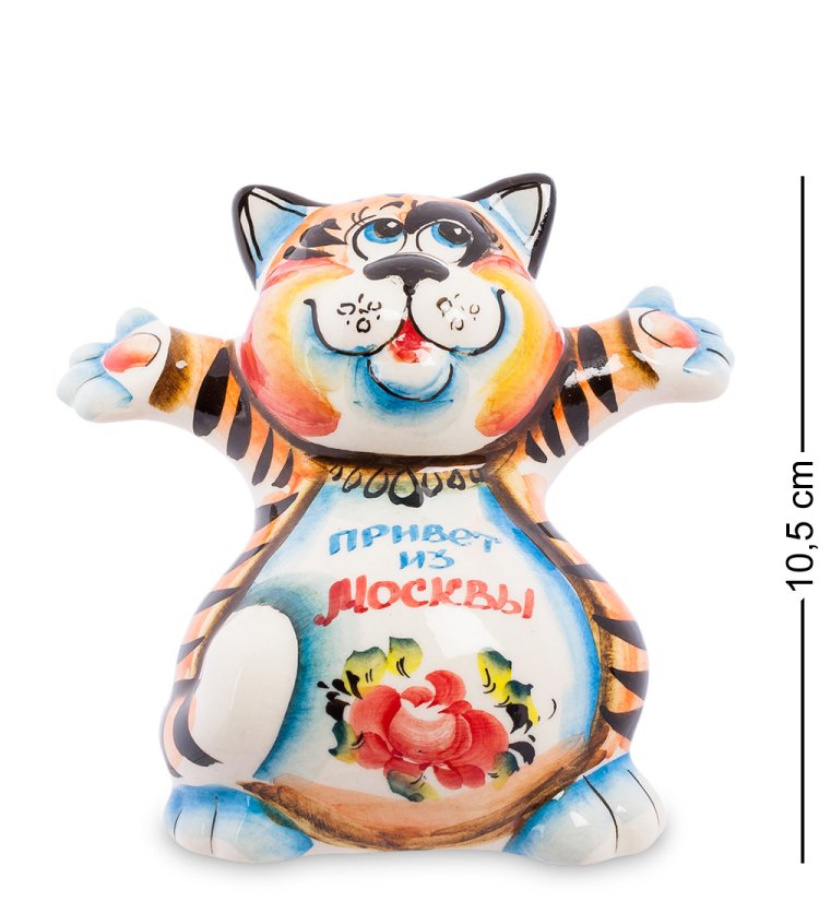 Фигурка Котик Добряк Цветная гжель ГЛ-342