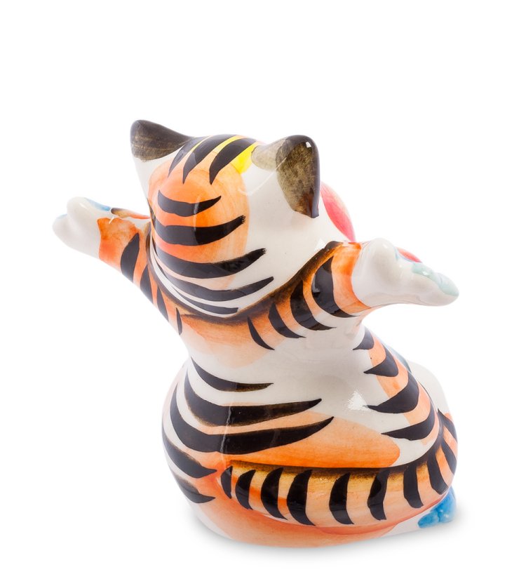 Фигурка Котик Добряк Цветная гжель ГЛ-342, фотография со спины