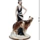 Статуэтка из фарфора Дама в черном платье с большой собакой Pavone JP-38/ 7