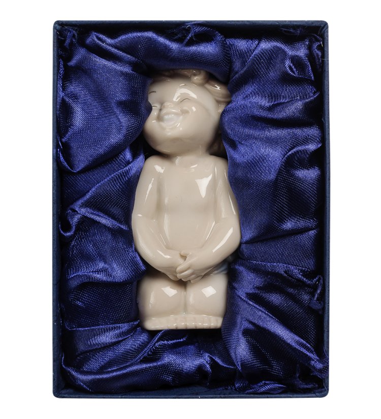 Статуэтка из фарфора Радостный Мальчик Pavone JP-242/ 4, фотография в упаковке