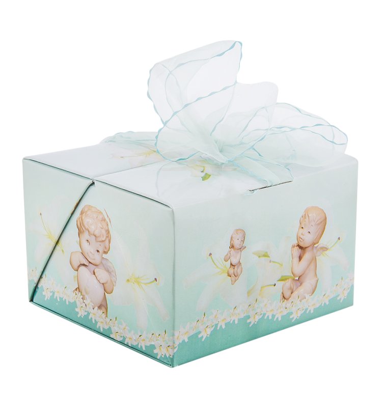 Статуэтка из фарфора Девочка Ангелок с птичкой Pavone JP-33/ 9, фотография коробочки