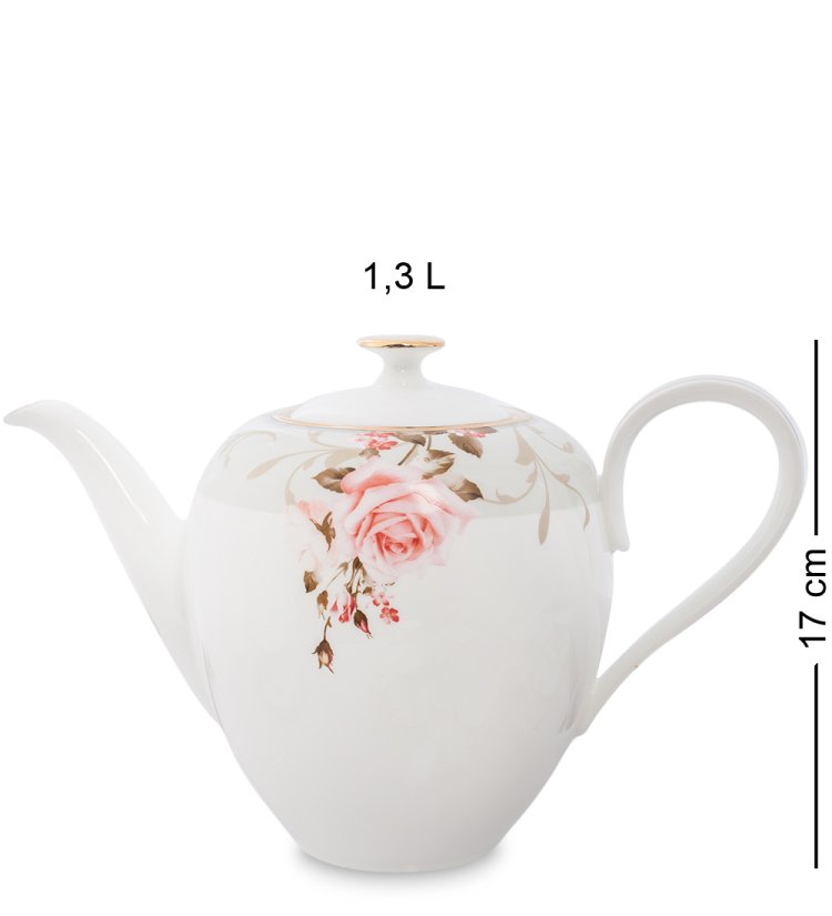 Чайный сервиз на 6 персон из фарфора Монте-Роза Pavone JK-202, фотография чайника