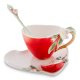 Кофейная пара из фарфора с ложечкой Яблоко Pavone FM-01/31