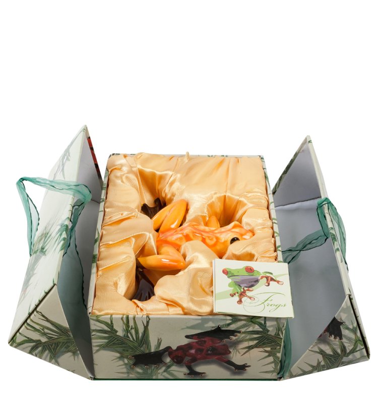 Фигурка из фарфора Экзотическая Лягушка Pavone JP-08/22, упаковочный вид