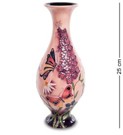 Розовая Настольная Ваза для цветов с бабочками