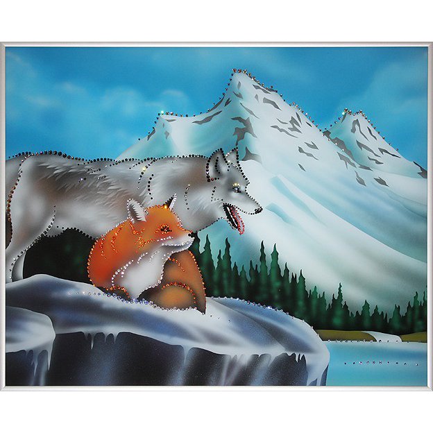 Картина Таежный роман c кристаллами Swarovski