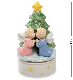 Музыкальная статуэтка из Керамики Рождественский поцелуй
