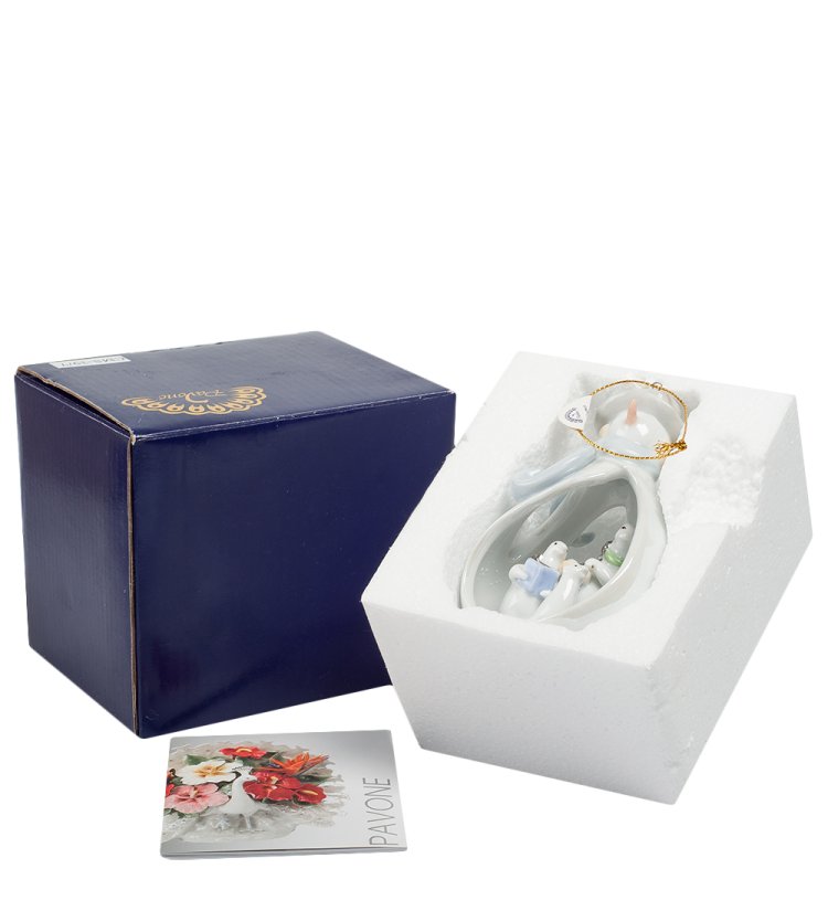 Подвесная фигурка из керамики Снеговичок Pavone CMS-39/ 7, фотография в упаковке