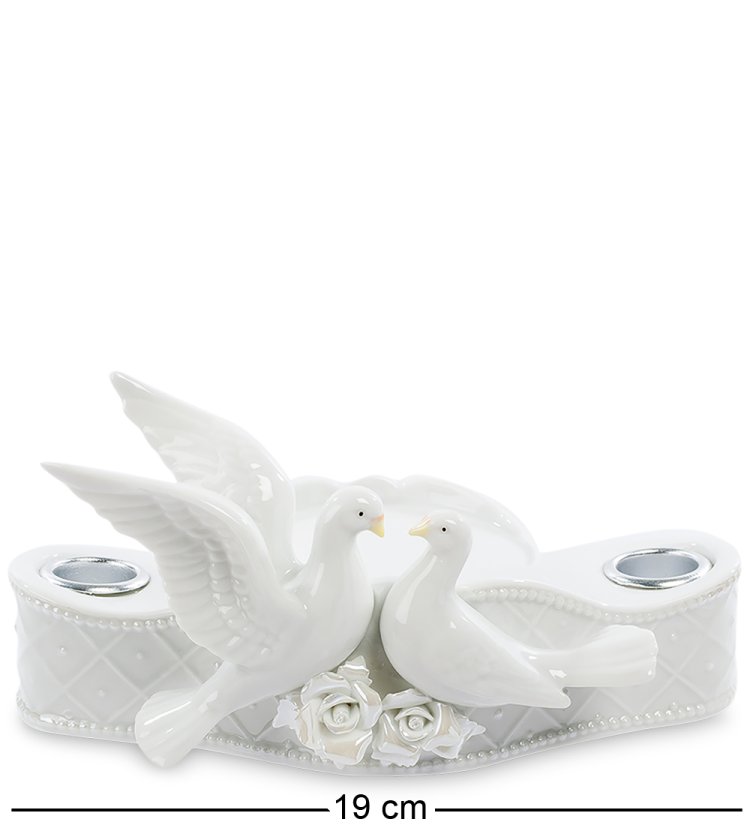 Подсвечник из керамики Голуби Pavone CMS-10/11 , вид профиль