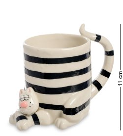 Кружка из фарфора Полосатый Кот