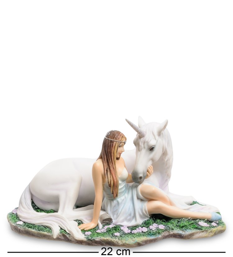 Статуэтка Девушка и Единорог - Чистое сердце Veronese WS-265, вид профиль