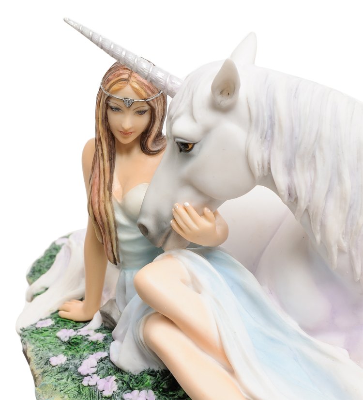 Статуэтка Девушка и Единорог - Чистое сердце Veronese WS-265, портретный вид