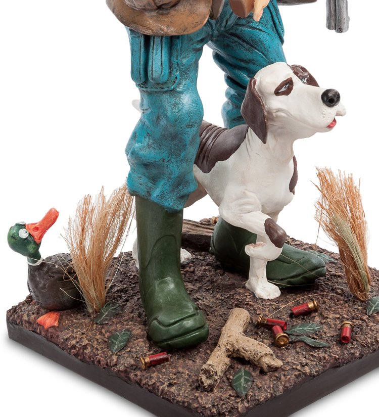 Статуэтка Охотник с собакой - The Hunter Forchino FO-85535, увеличенный вид собаки